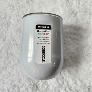 Corkcicle 12oz stemless Shimmery White